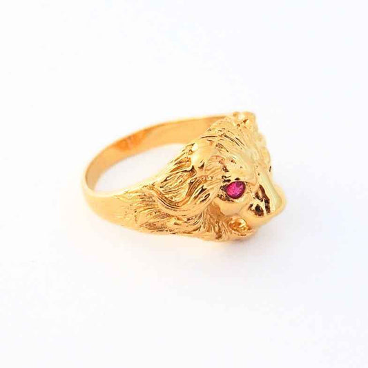 Bague tête de lion or 9k • Greik
