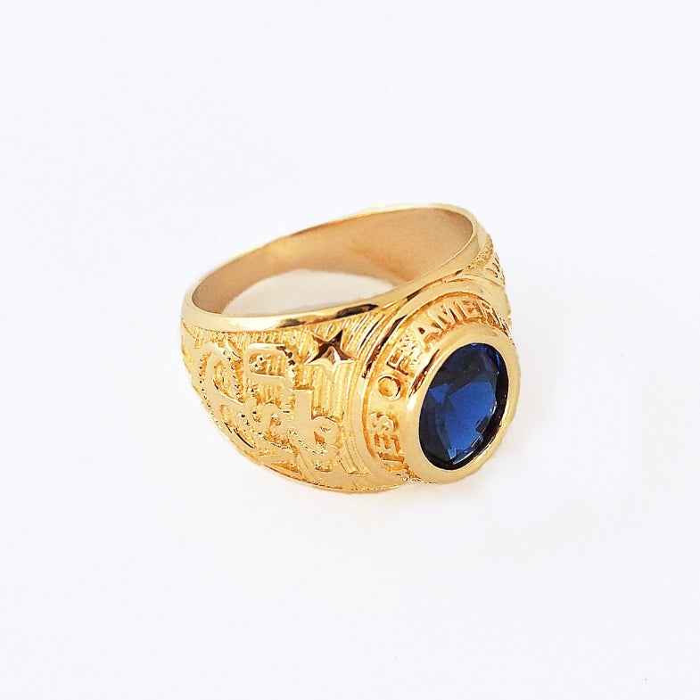 Bague universitaire plaqué or 18k • Seal
