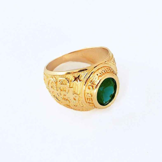 Bague universitaire or 18 carats • Navy