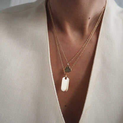 Collier coeur à graver pour femme plaqué or