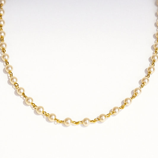 Collier de perles simple pour femme pas cher en plaqué or