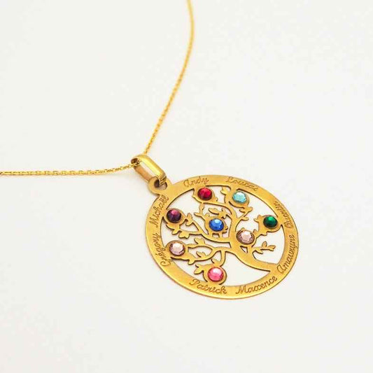 Collier prénom arbre de vie or 18k • Tree