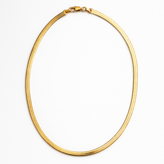 Collier maille serpent classique pour femme en plaqué or à graver