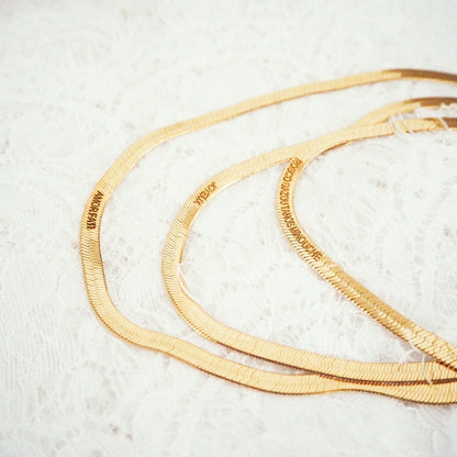Collier maille serpent mixte doré à personnaliser homme et femme