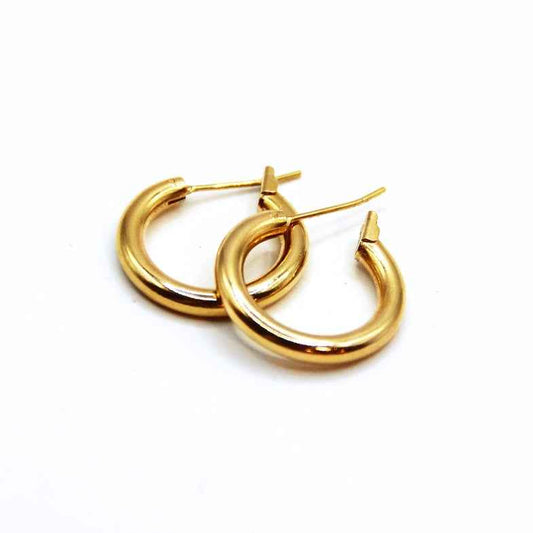 Créoles épaisses plaqué or 18 carats • Gia