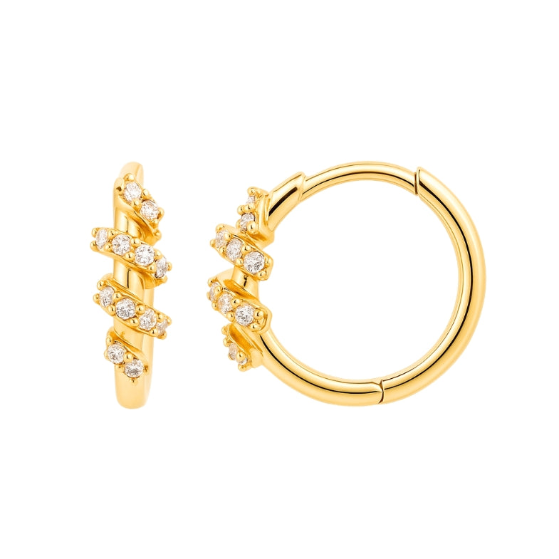 Créoles femme argent massif pierre diamant