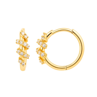 Créoles femme argent massif pierre diamant