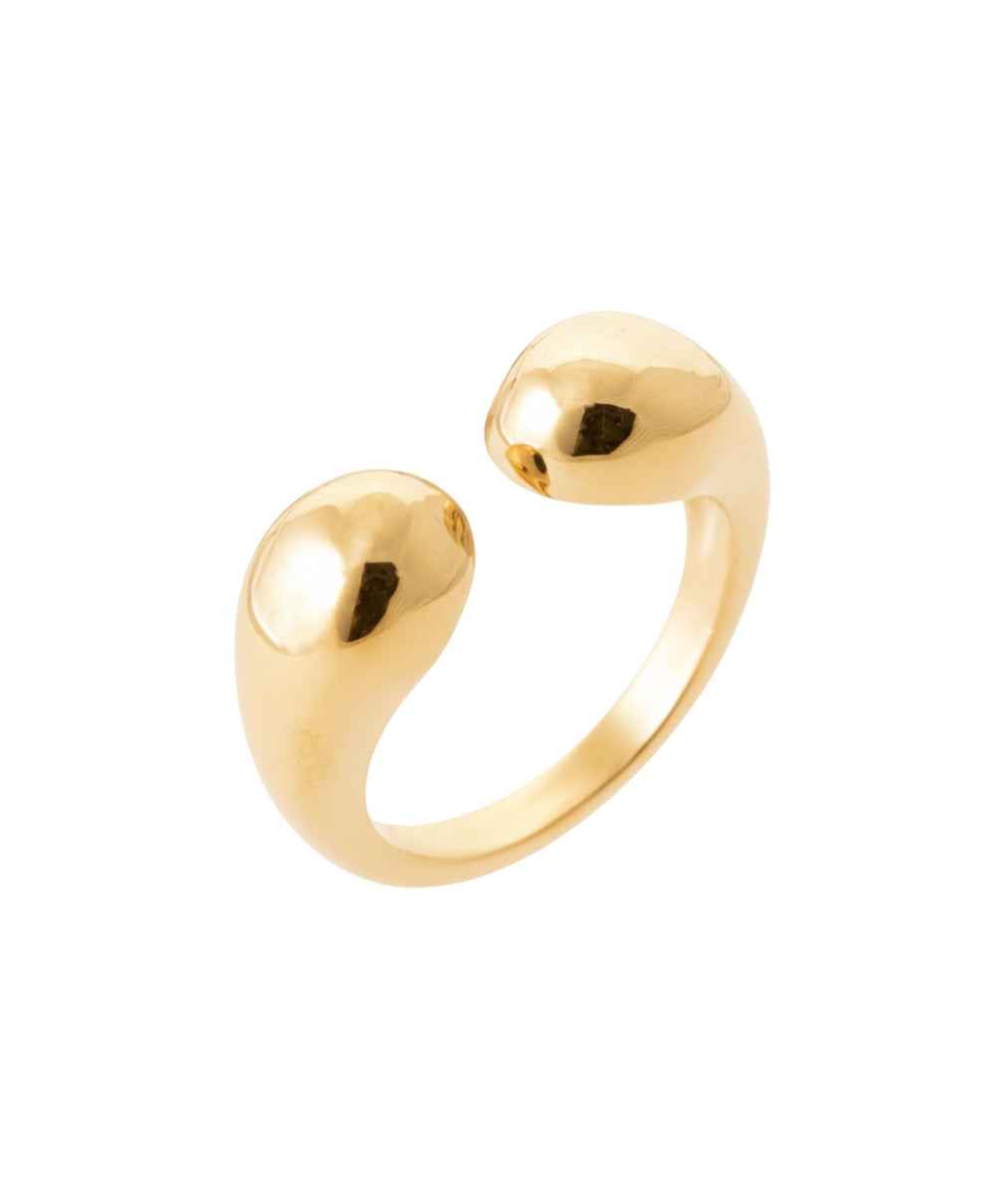 Bague ouverte à boules Plaqué Or 18k • Gravity