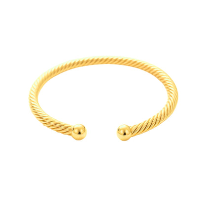 Jonc torsadé ouvert en plaqué or 18k • Naïa