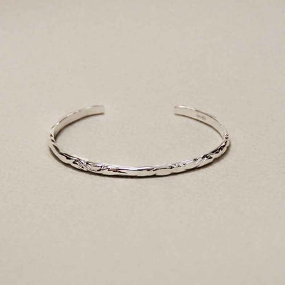 Jonc ouvert martelé doré pour femme plaqué or argent 925