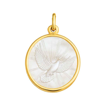 Médaille colombe nacre et or 18 carats • Birdy