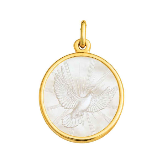Médaille colombe nacre et or 18 carats • Birdy