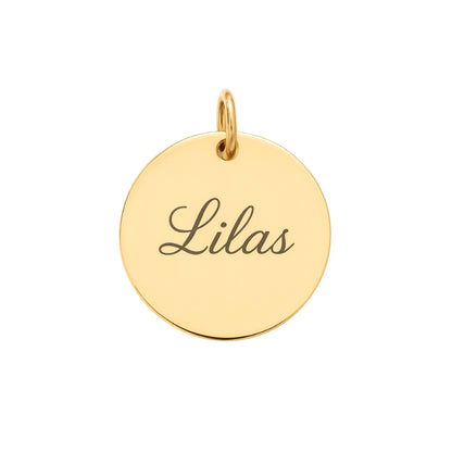 Médaille simple en plaqué or pas cher à personnaliser avec une gravure pour femme et enfant