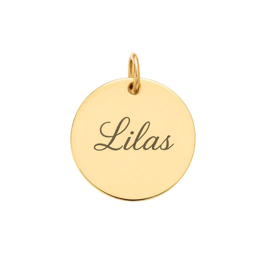 Médaille simple en plaqué or pas cher à personnaliser avec une gravure pour femme et enfant