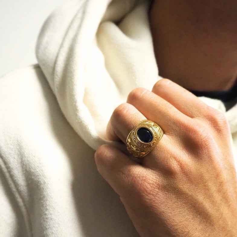 Bague universitaire plaqué or 18k • Seal