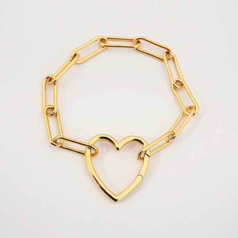 Bracelet cœur doré à l'or 18 carats • Pietra