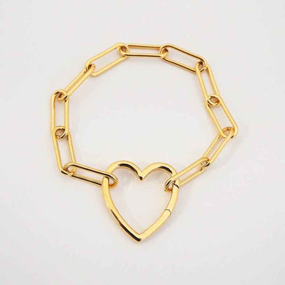 Bracelet cœur doré à l'or 18 carats • Pietra