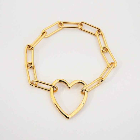 Bracelet cœur doré à l'or 18 carats • Pietra
