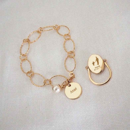 Bracelet à personnaliser plaqué or 18 carats • Chuck