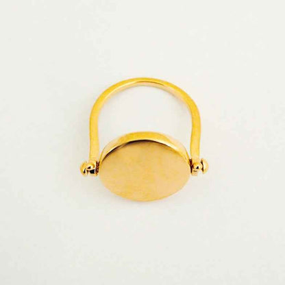 Bague nacre réversible plaqué or • Tory