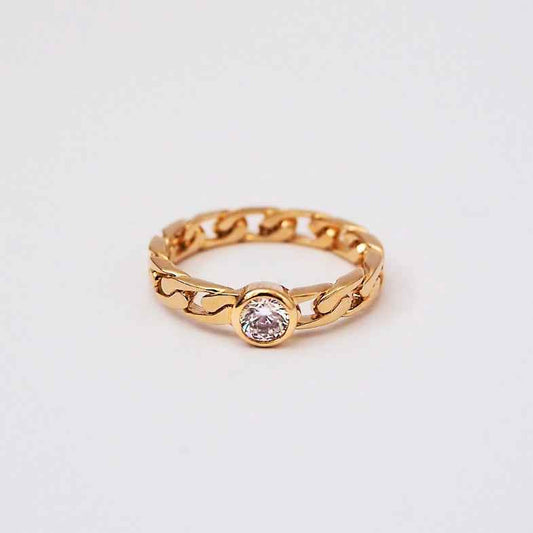 Anneau doré à l'or 18 carats • Romea