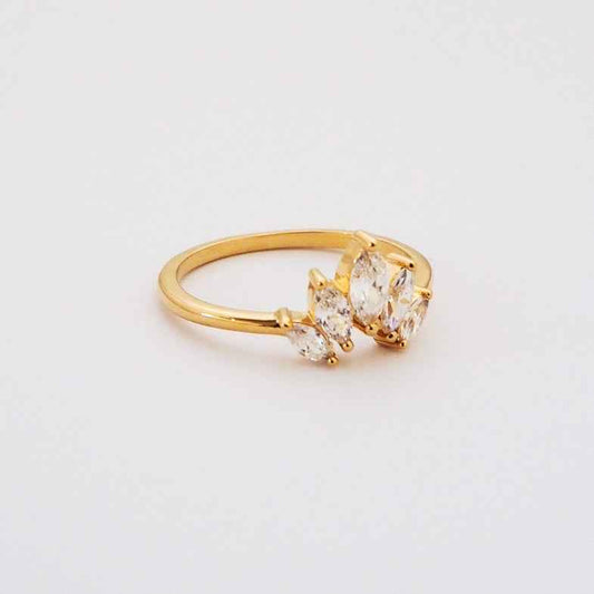 Bague couronne dorée à l'or 18 carats • Fantasia