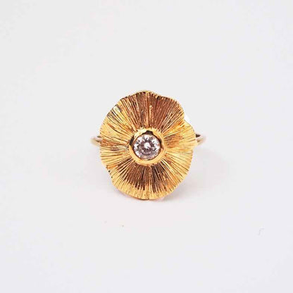 Bague fleur dorée à l'or 18 carats • Palma