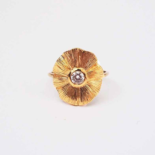 Bague fleur dorée à l'or 18 carats • Palma