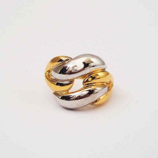 Bague bicolore dorée et argentée • Arlette