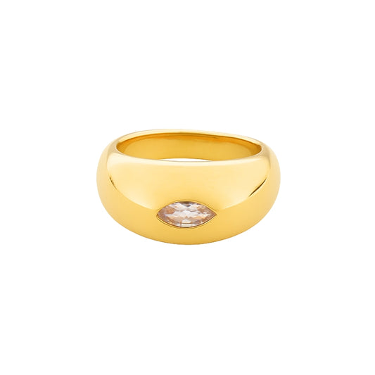 Bague de petit doigt en plaqué or • Floria