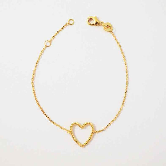 Bracelet cœur torsadé doré à l'or 18 carats • Haley