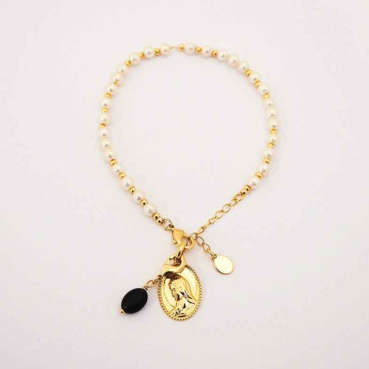 Bracelet vierge miraculeuse doré à l'or 18k • Georgina