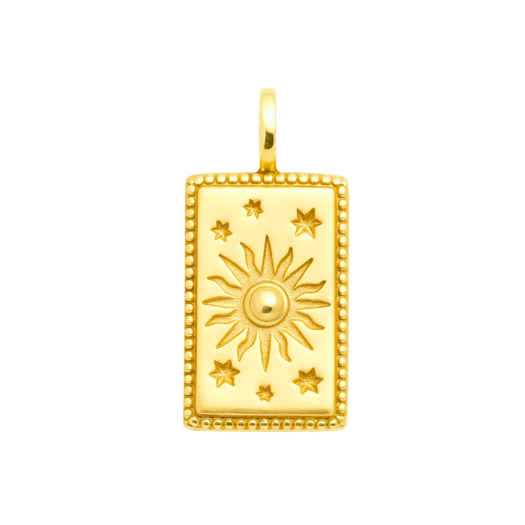 Pendentif croix texturée plaqué or 18k • Amara