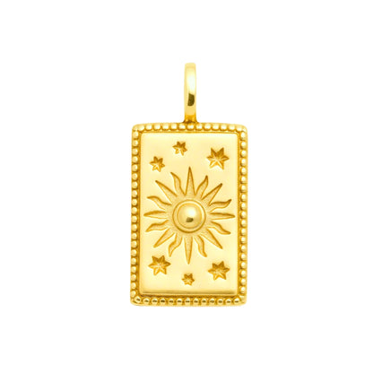 Pendentif croix texturée plaqué or 18k • Amara