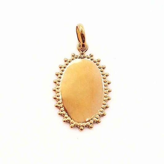 Pendentif rond à graver en plaqué or • Miel