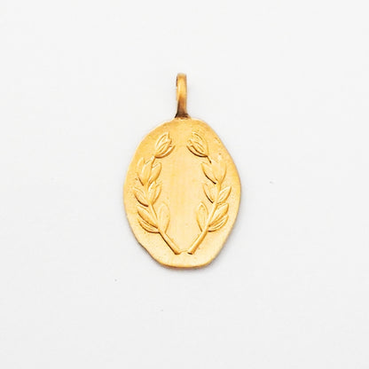 Pendentif laurier à personnaliser avec une gravure pour enfant et femme