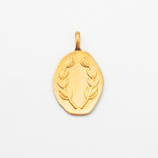 Pendentif laurier à personnaliser avec une gravure pour enfant et femme