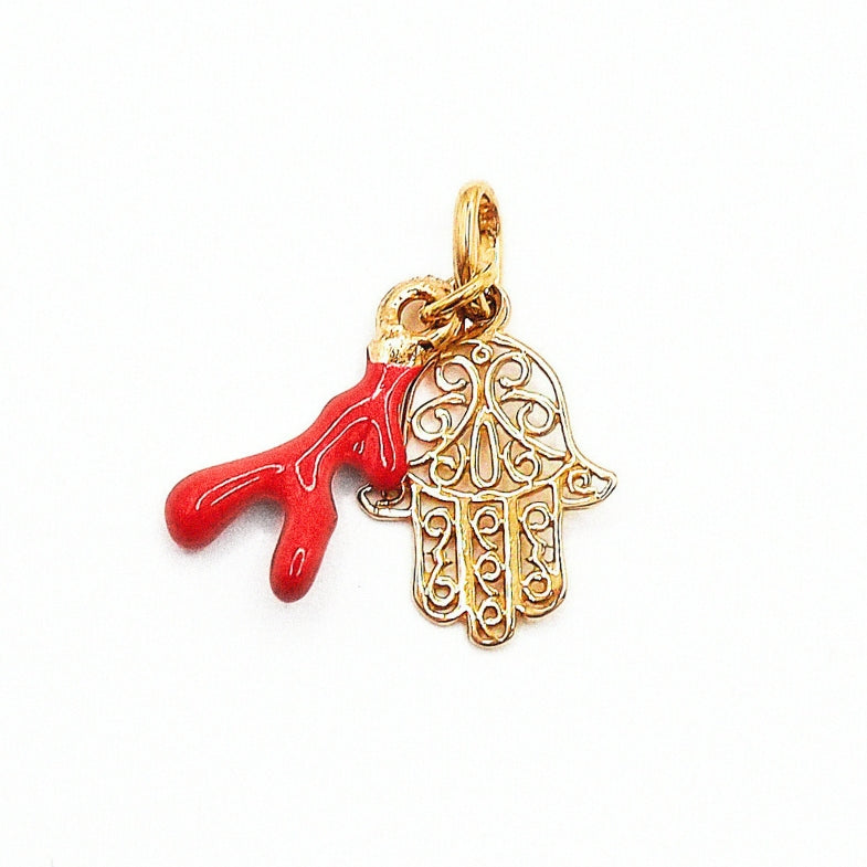 Pendentif main de Fatma or jaune 18 carats pour enfant