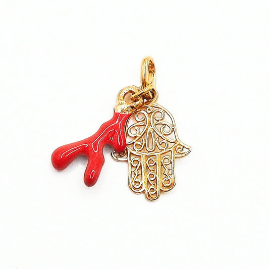 Pendentif main de Fatma or jaune 18 carats pour enfant