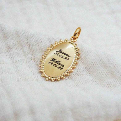 Pendentif rond à graver en plaqué or • Miel