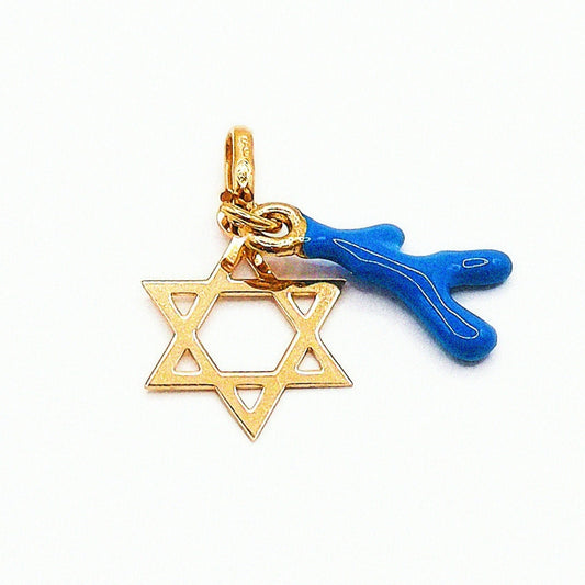 Pendentif étoile de David or jaune 18 carats pour enfant