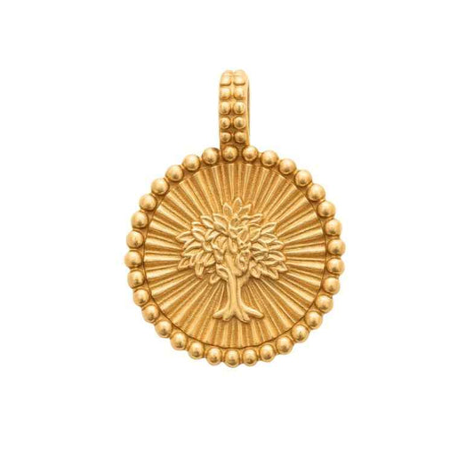 Pendentif arbre de vie rond plaqué or 18k • Élia (Copie)