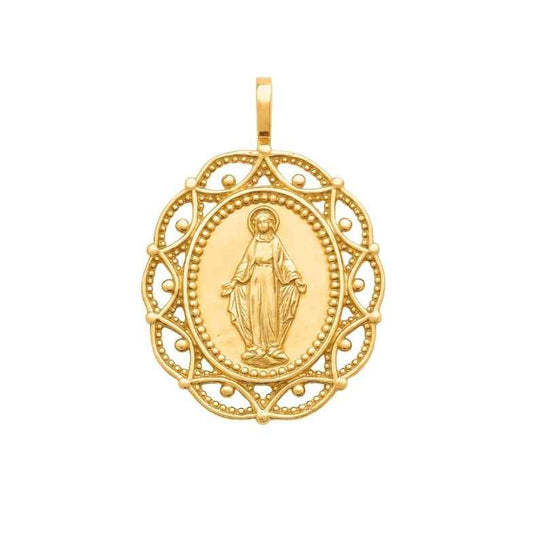 Pendentif croix perlée plaqué or 18k • Céleste