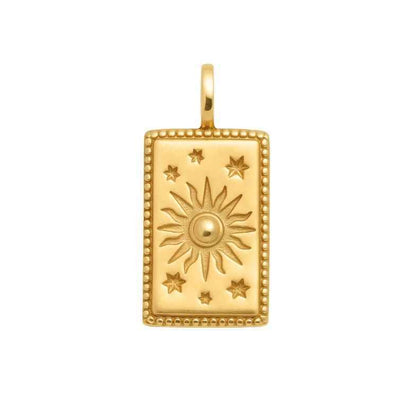 Pendentif croix texturée plaqué or 18k • Amara