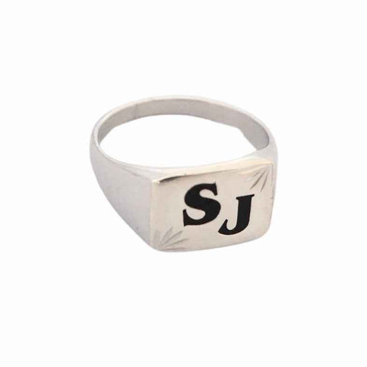 Bague homme 2 initiales • James