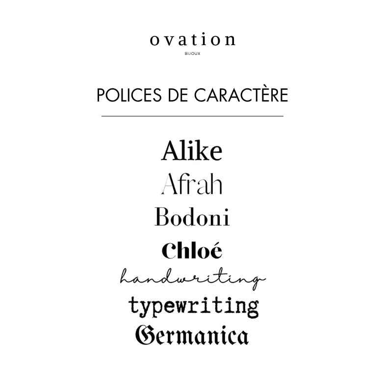 Polices de caractère Ovation Bijoux