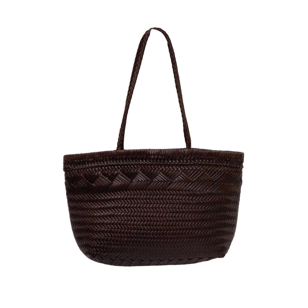 Sac cabas tressé marron femme