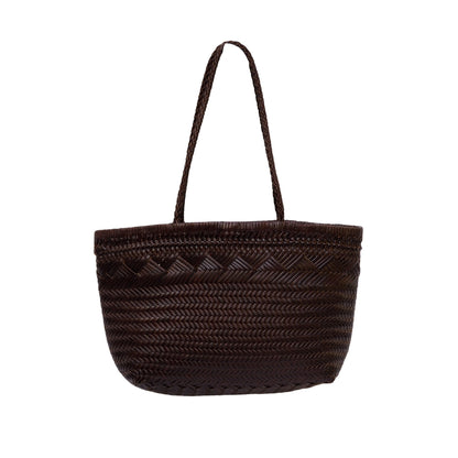 Sac cabas tressé marron femme