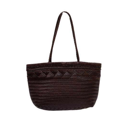 Sac cabas tressé marron femme
