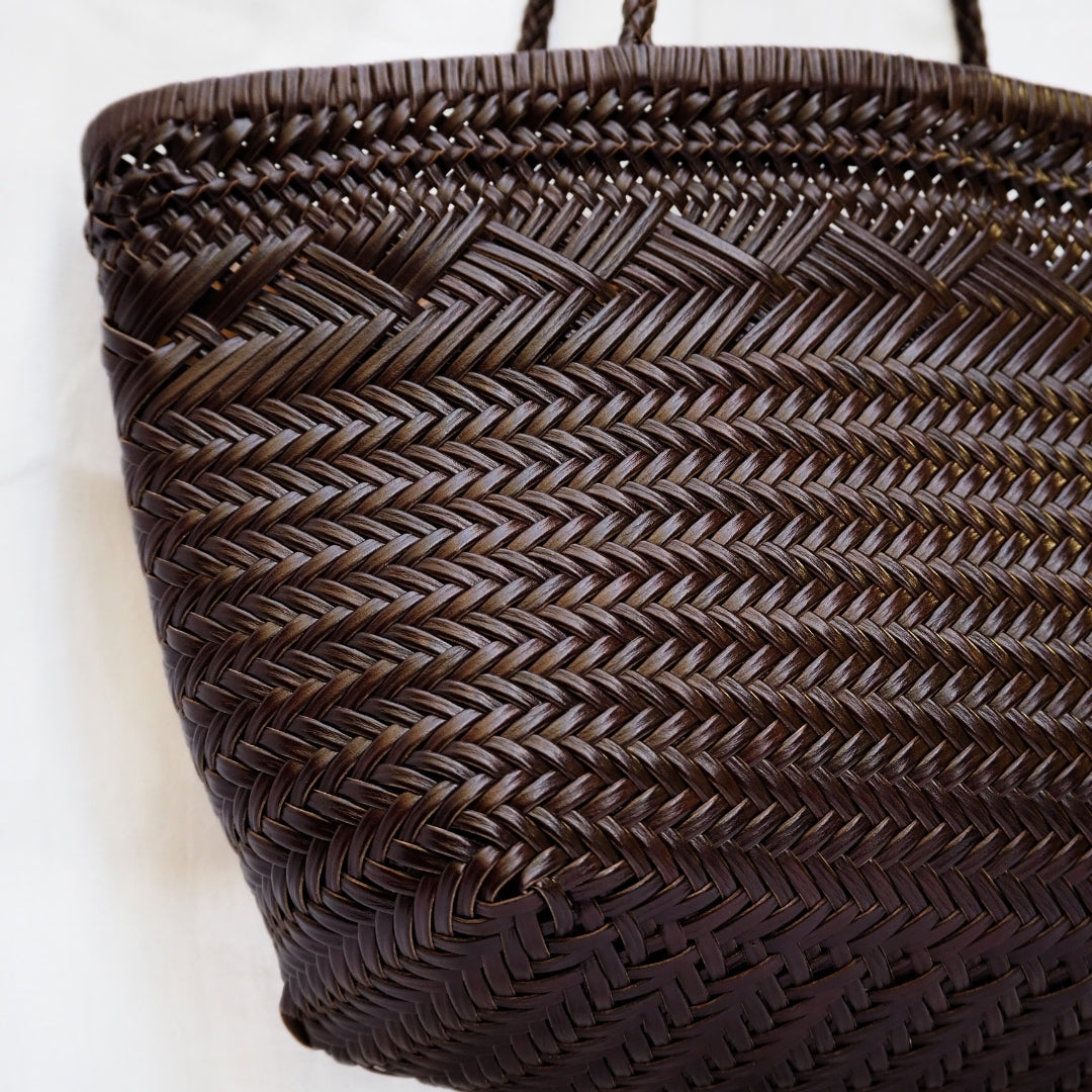 Sac cabas tressé marron femme vintage